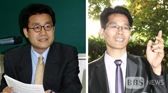 한국불교학회장 선거에 출마한 고영섭, 백도수 교수(왼쪽부터)
