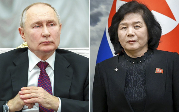 푸틴 러시아 대통령과 최선희 북한 외무상