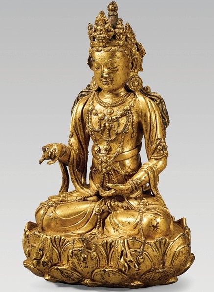 금강산에서 발굴된 금동관음보살좌상/사진제공=국립춘천박물관